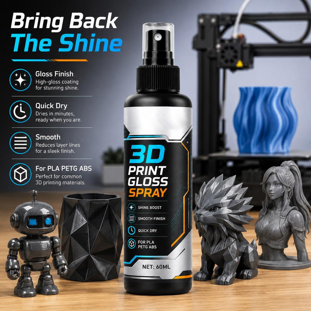 3D Printing Jobs - 60มล. สเปรย์เคลือบเงาแบบพิมพ์ 3 มิติ แห้งเร็ว ใส
