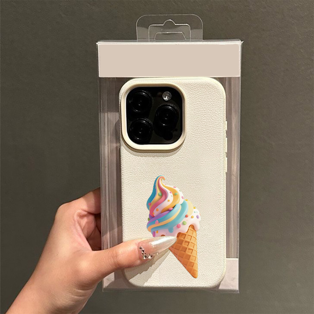 3D Printing Iphone - เคสโทรศัพท์ลายไอศกรีมโคนสีรุ้ง พิมพ์ 3 มิติ ลายน่ารัก ลายสาวน้อยแฟนตาซี