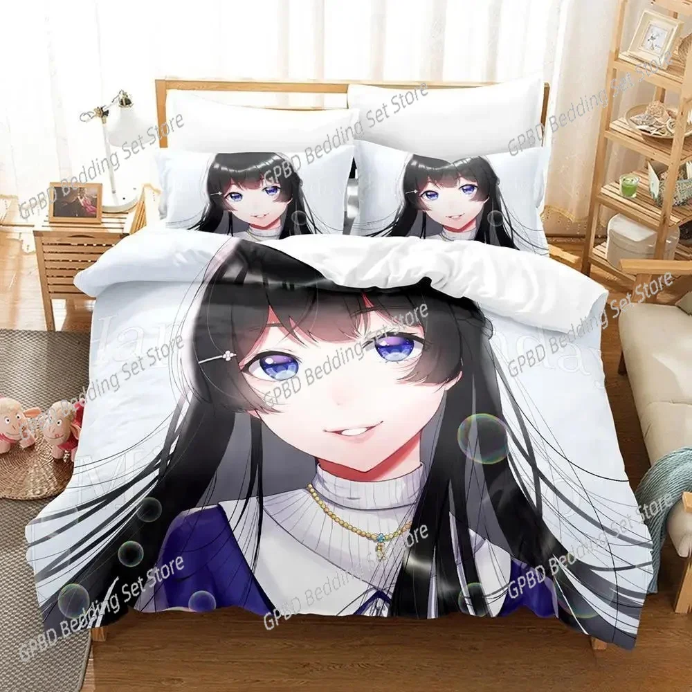 3D Printing Youtubers - ชุดเครื่องนอนใหม่ ลาย ทสึกิโนะ มิโตะ ยูทูบเบอร์เสมือนจริง ปลอกผ้านวม