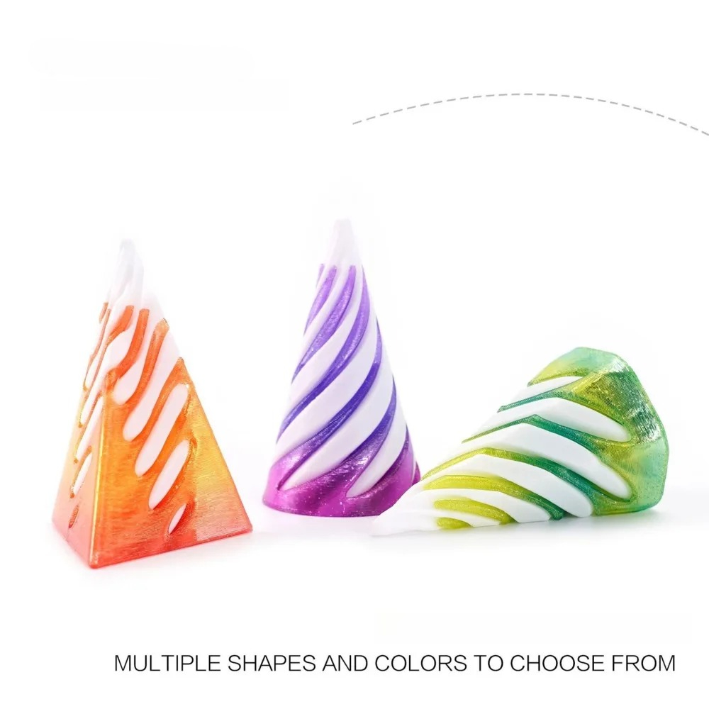 3D Printing Jobs - ของเล่นหมุนได้รูปเกลียวพิมพ์ 3 มิติ ช่วยลดความเครียด รูปทรงพีระมิด ของตกแต่งรูปทรงกรวยเกลียว