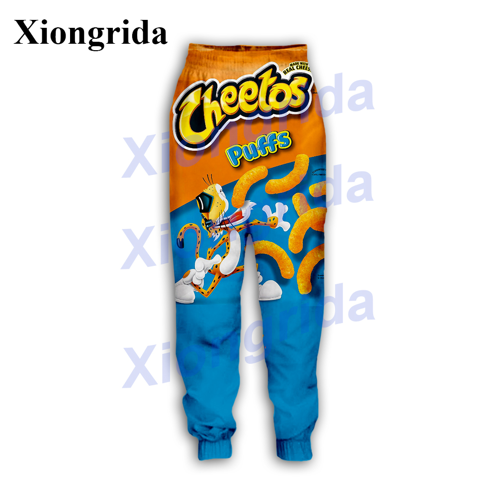 3D Printing Food - Cheetos กางเกงพัฟอาหารแปลกใหม่, กางเกงวอร์มคุณภาพสูงพิมพ์ลาย3D กางเกงฮาราจูกุสำหรับทั้งผู้ชายและผู้หญิงกางเกง S-5XL