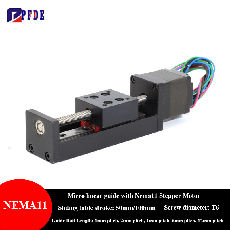 Lead Screw Stepper - มอเตอร์สเต็ปเปอร์ NEMA11 รางเลื่อนแบบเส้นตรงขนาดเล็ก ตัวเลื่อนขนาดเล็ก สกรูตะกั่ว T6