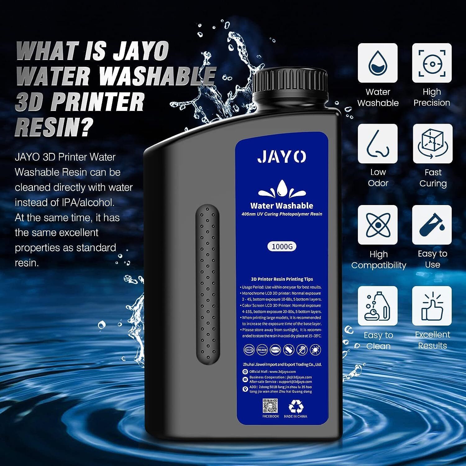 JAYO มาตรฐาน/เช่น ABS/น้ําล้าง - 3D Printing Uv Resin บทวิจารณ์และราคา
