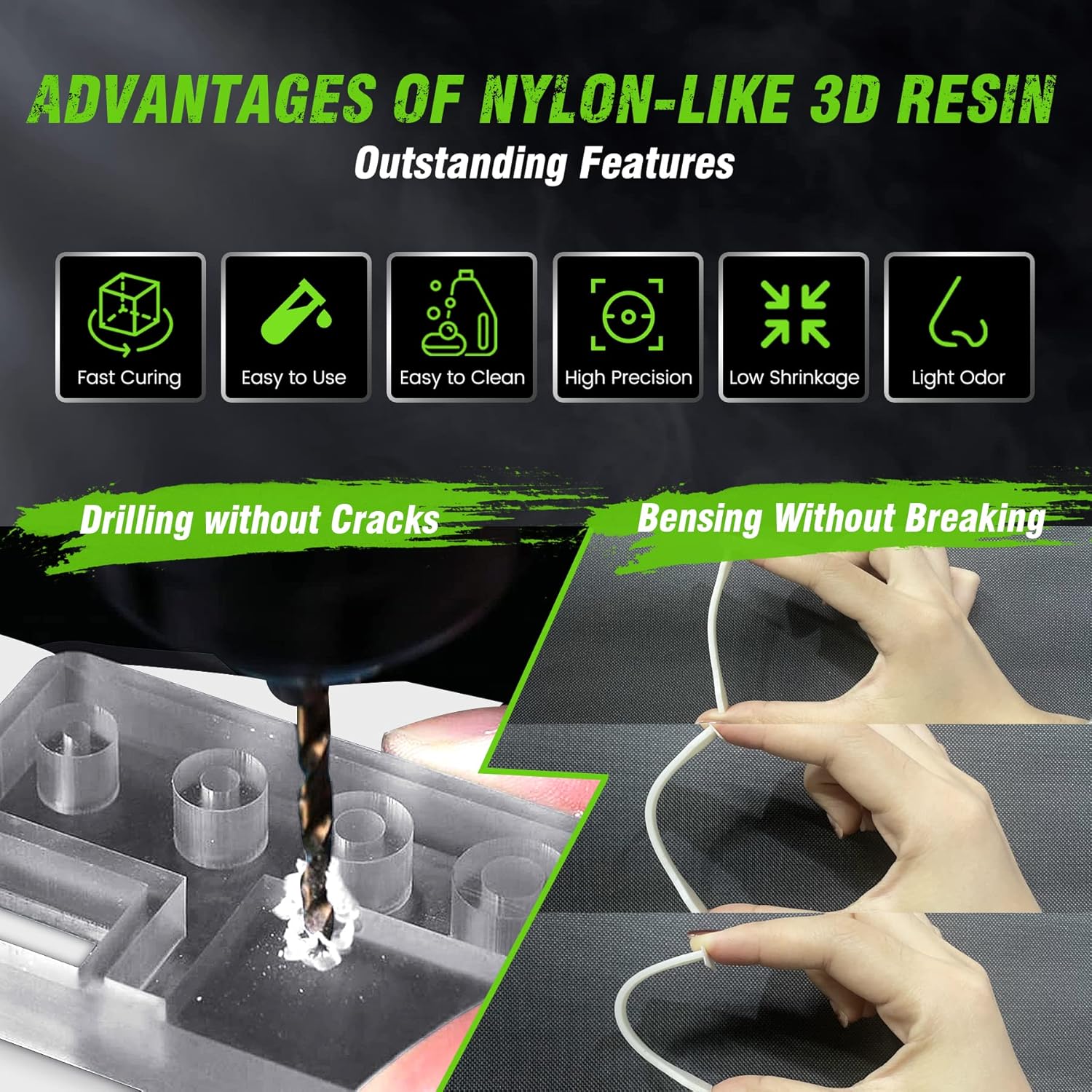 SUNLU 1 กก.ไนลอนเหมือน/ความเหน - 3D Printing Uv Resin บทวิจารณ์และราคา