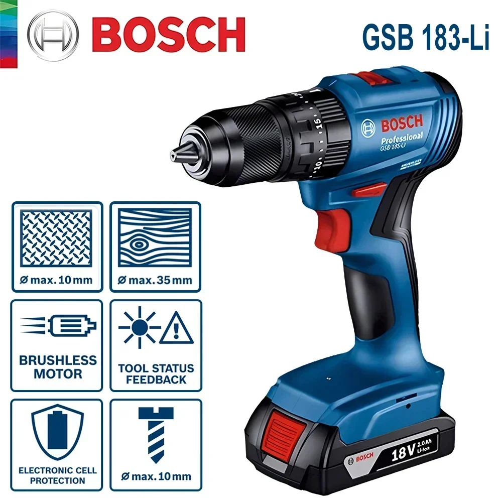 สว่านกระแทกไร้สาย Bosch GSB183 - Bosch Drill Gsb 18V บทวิจารณ์และราคา